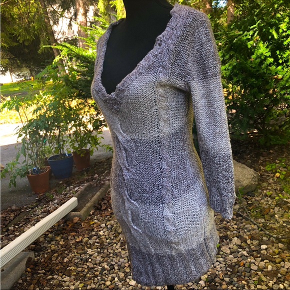 American Rag Bodycon Knit Deep V-Neck Sweater Dress - Picture 7 of 11